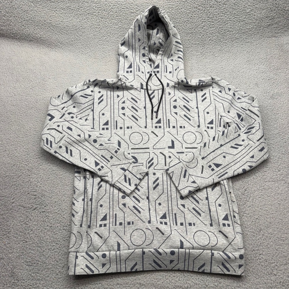 Under Armour 1316056 Mens Size Large Grey Geometric Circuit Storm Fleece Hoodie
